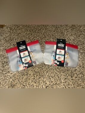 Disney Mickey Mouse Clear Snack Bags with Red Zip-Top (4-Pack)